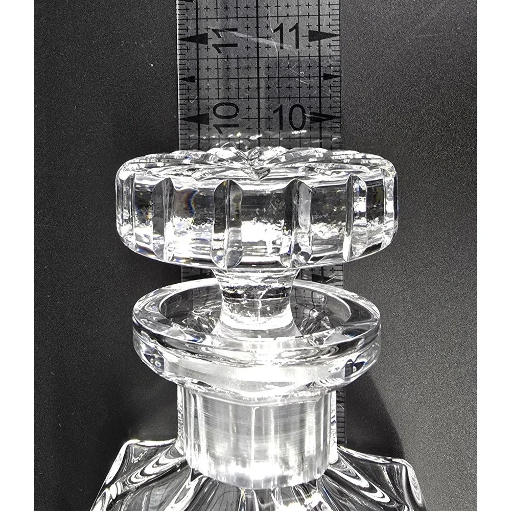 Vintage German Heavy Crystal Whiskey Decanter Square Grids w/‎ Stopper 3.5x9.5